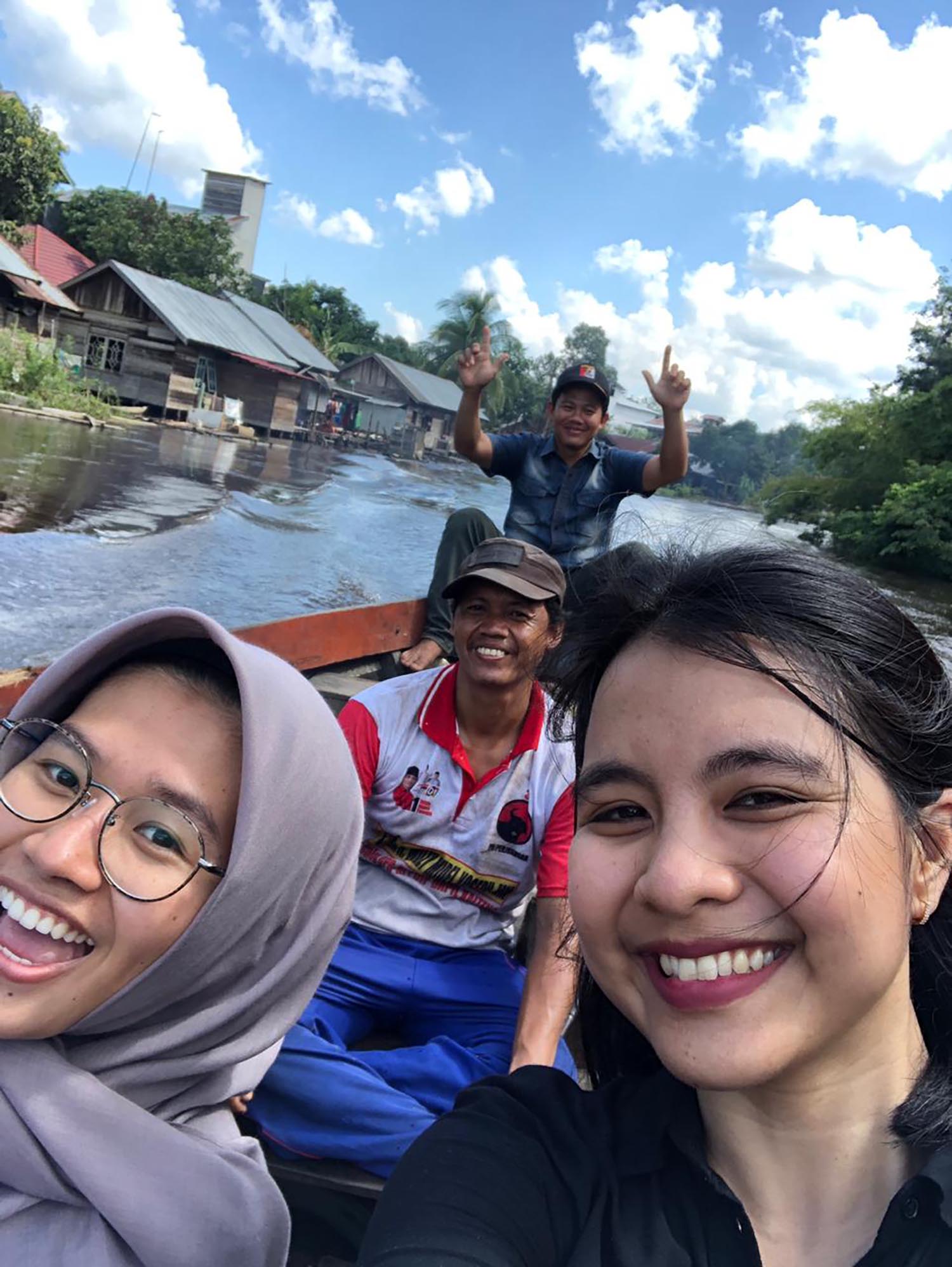 The Indonesia team on the way to an impact assessment