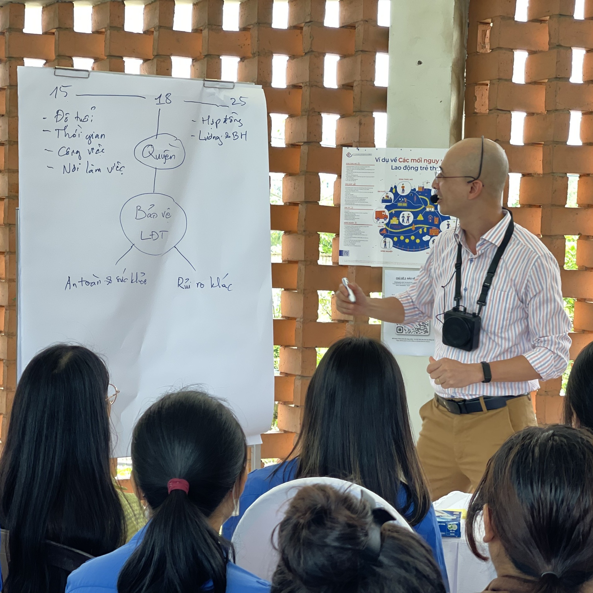 Delivering a training on youth worker protection at the 2023 UNICEF Youth Dialogue in Collaboration with VCCI